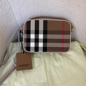 Burberry Women's Checkered Crossbody Bag limestone
